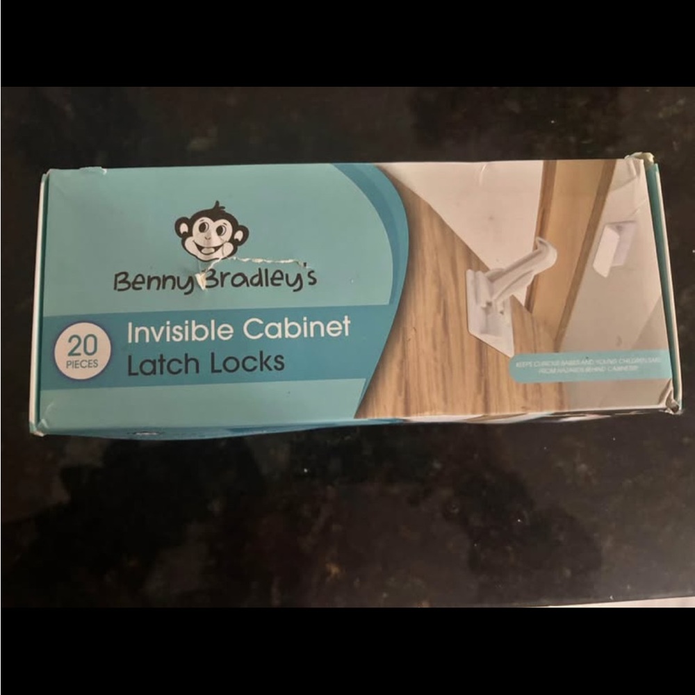 White Invisible Cabinet Latch Locks